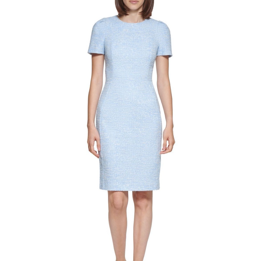NWT Calvin Klein  Short Sleeve tweed Sheath Dress